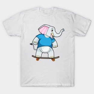 Elephant as Skater with Skateboard T-Shirt
